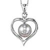 Freshwater Pearl Heart Pendant in Sterling Silver /096PG 