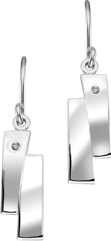 Silver Diamond Earrings / SER3008