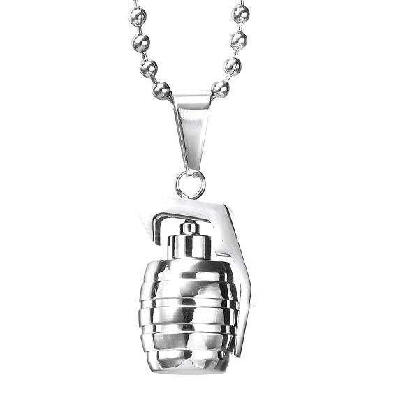Stainless Steel Grenade Pendant / AMS1006