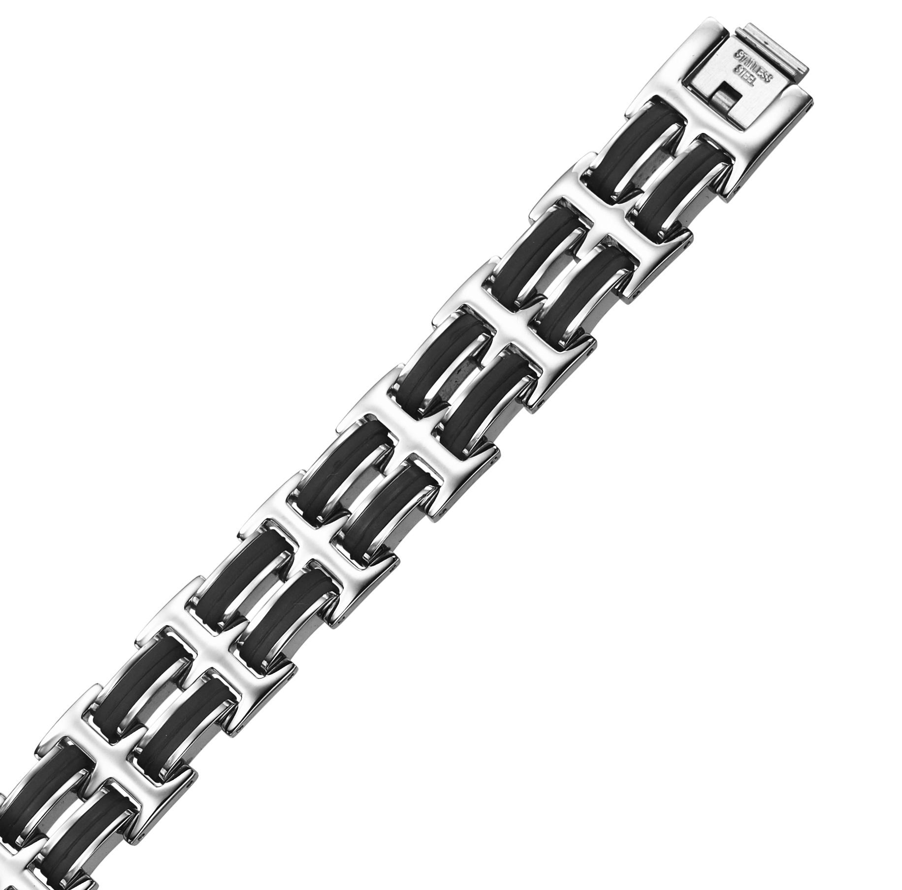 Steel and Rubber Bracelet / AMS1019