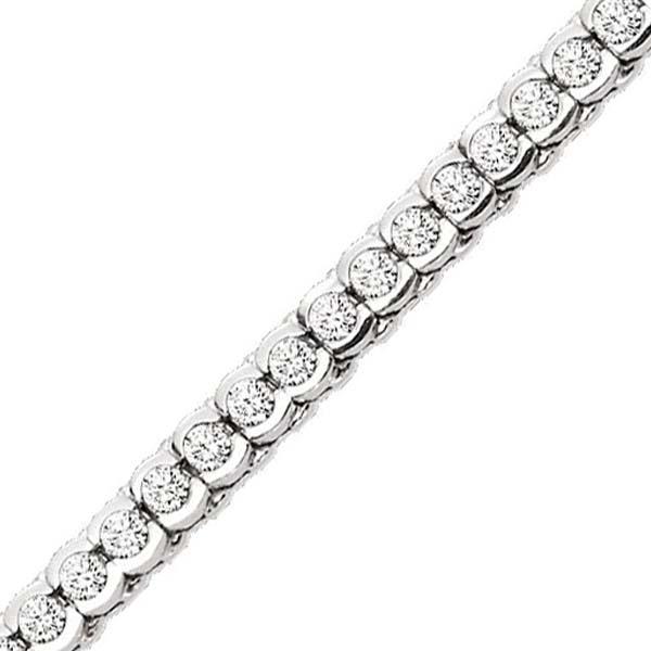 14K White Gold 5 ctw Diamond Bracelet. / B209- 5ct