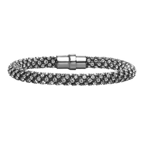 Silver Swarovski Crystal Black Bracelet / FB1032