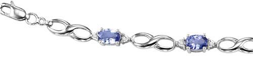 Silver Diamond & Tanzanite Bracelet/FB1098