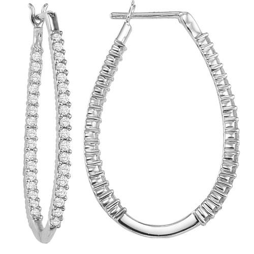 14K In-Out Diamond Earrings 1/2 ctw/FE1193