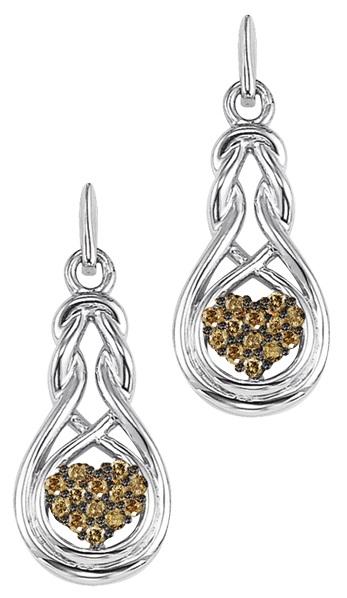 1/8 ctw Brown Diamond Earrings in Sterling Silver / FE4080