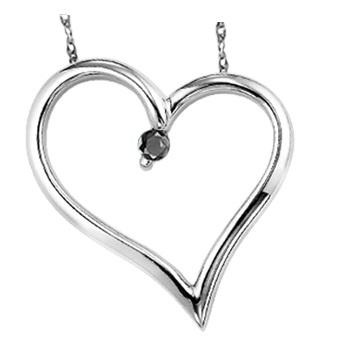 Silver & Black Diamond Heart/FP1180