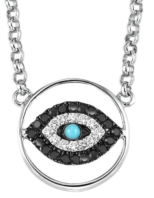 Silver Diamond & Turquoise Pendant/FP1284