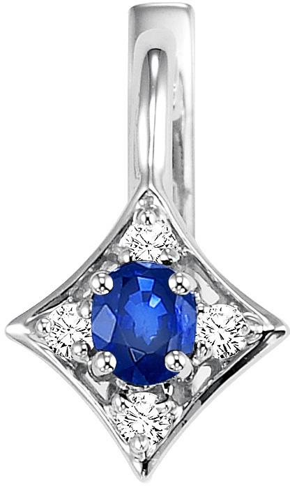 Sapphire & Diamond Pendant in 14K White Gold : FP4031