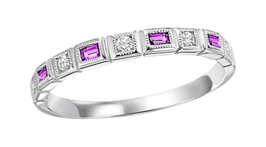 Ruby & Diamond Ring in 10K White Gold / FR1032