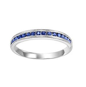 Sapphire & Diamond Ring in 10K White Gold / FR1035