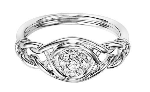 Silver Diamond Ring / FR1249