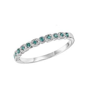 Blue Diamond Ring in 14K White Gold / FR1313