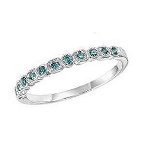 Blue Diamond Ring in 10K White Gold / FR1309