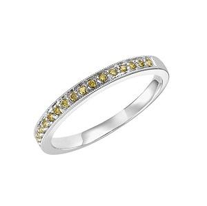 Fancy Yellow Diamond Ring in 10K White Gold / FR1310