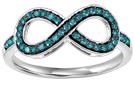 Silver & Blue Diamond Infinity Ring 1/4 ctw :  FR1384