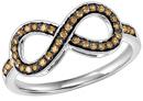 Silver & Brown Diamond Infinity Ring 1/4 ctw :  FR1386