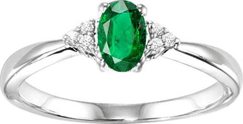 Gold Diamond & Emerald Ring (Available in all Birthstones)/FR4023-10