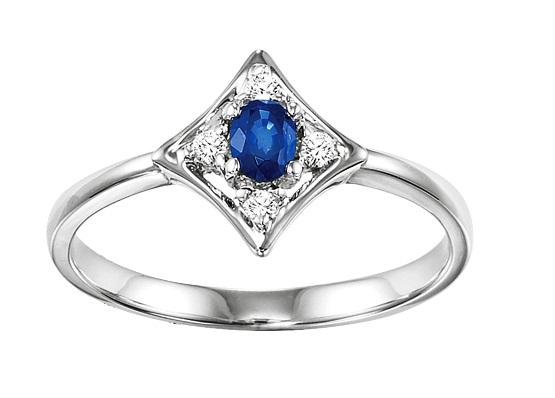 Sapphire & Diamond Ring in 14K White Gold /FR4031