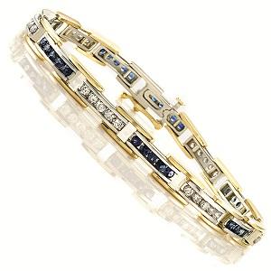 14K Gold Diamond & Sapphire Bracelet/ GTN446NSC