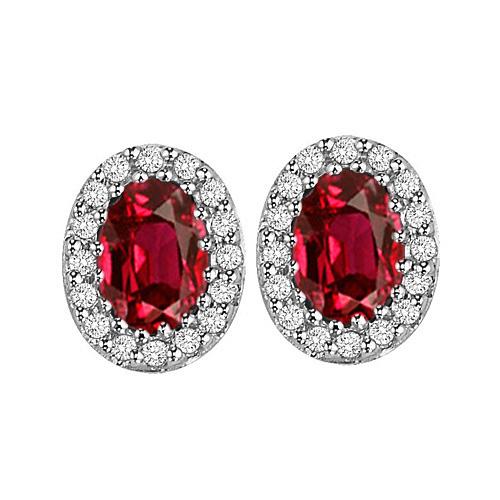 Ruby & Diamond  Earring set in 14K Gold