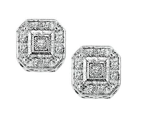 Silver Diamond Earrings / HDER078