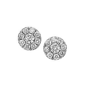 1/2 ctw Ideal Cut Diamond Earrings in 14K White Gold/ HDER085ID  