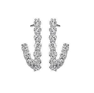 1 ctw Ideal Cut Diamond Earrings in 14K White Gold / HDER121ID