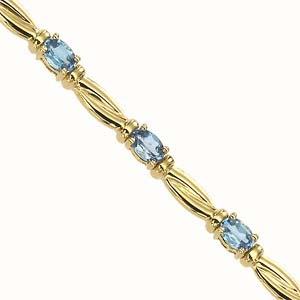 14K Yellow Gold & Blue Topaz Bracelet : JB2482YB