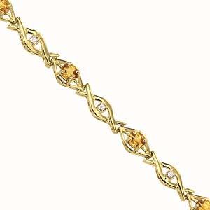 14K Yellow Gold Diamond & Citrine Bracelet / PK446YCC