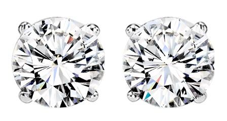 1 1/2 ctw Diamond Solitaire Earrings in 14K White Gold / SE6140FW