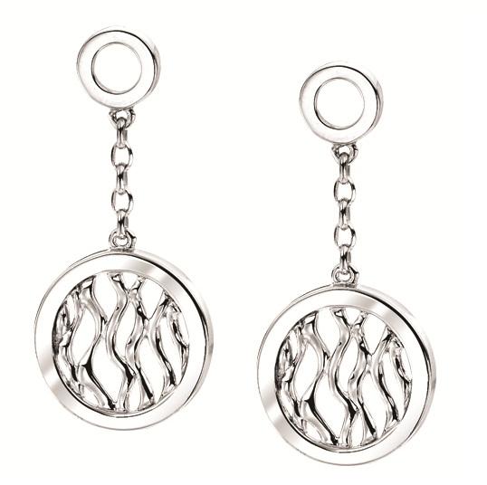 Silver Earring with diamond accent : SER3014