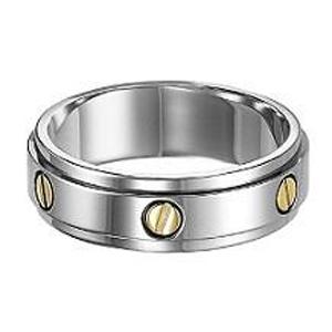 Men's Ring in Titanium and 14K Yellow Gold/TI1012