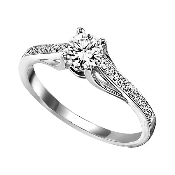 1/10 ctw Diamond Engagement Ring in 14K White Gold