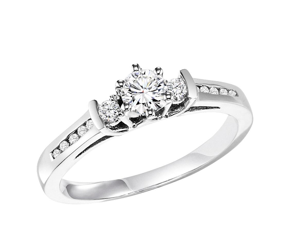 14K White Gold 1/7 ctw Diamond Engagement Ring : WB5863E