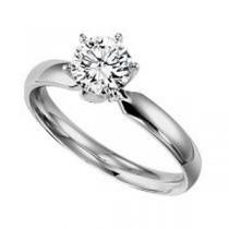 1 ct Round Ideal Cut Diamond Solitaire Engagement Ring in 14K White Gold /5633ET