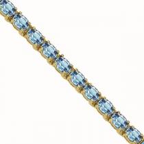14K Gold & Blue Topaz Bracelet : B193WB6x4