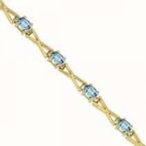 14K Gold & Blue Topaz Bracelet : B238YB5x3