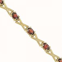 14K Gold Garnet Bracelet / B238YG6x4