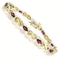 14K Gold Diamond & Ruby Bracelet. / B257YRC