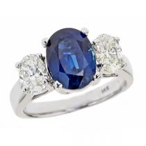 Sapphire & Diamond Ring set in 14K Gold