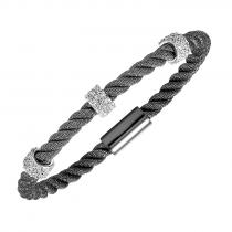 Silver CZ Black With Rose Bracelet / FB1036