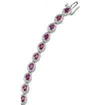 Silver Diamond & Ruby Bracelet/FB1067