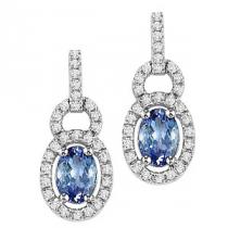 Tanzanite & Diamond Earrings in 14K White Gold / FE1104T