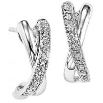 Diamond Earrings in 10K White Gold /FE1107