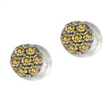 1/10 ctw Brown & White Diamond Earrings in 10K White Gold / FE1138