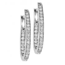 Silver Diamond Earrings 1/2 ctw/ FE1175