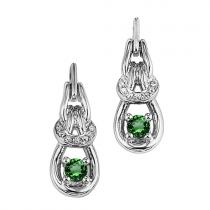 Emerald & Diamond  Earring set in 14K Gold