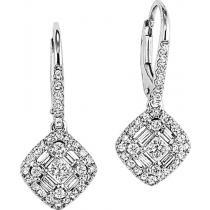 1/2 ctw Diamond Earrings in 14K White Gold /FE4057