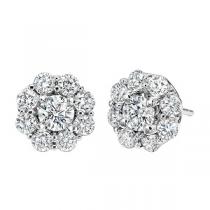1 1/3 ctw Ideal Cut Diamond Earrings in 14K White Gold /FE4066ID