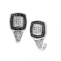 1/3 ctw Black & White Diamond Earrings in Sterling Silver / FE4074